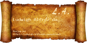 Ludwigh Alfréda névjegykártya